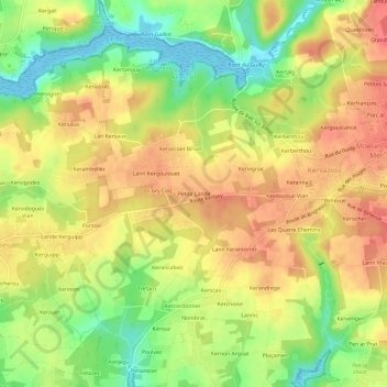 Mappa topografica Petite Lande, altitudine, rilievo