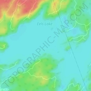 Mappa topografica Eels Lake, altitudine, rilievo