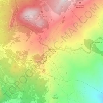 Mappa topografica Pietransieri, altitudine, rilievo