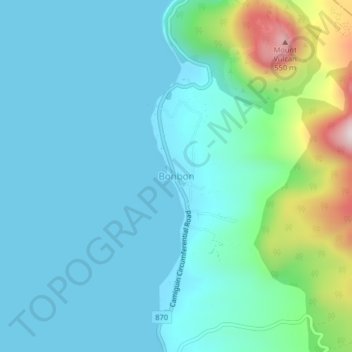 Mappa topografica Bonbon, altitudine, rilievo