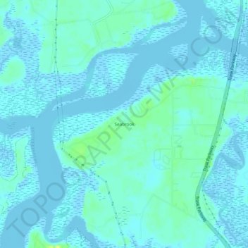 Mappa topografica Seabrook, altitudine, rilievo