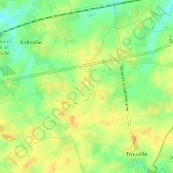 Mappa topografica Le Bocage, altitudine, rilievo