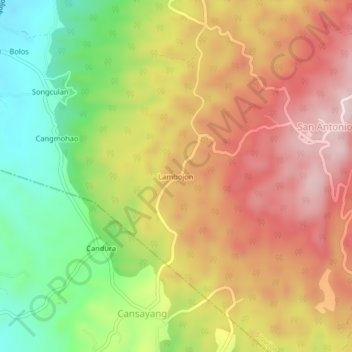 Mappa topografica Lambojon, altitudine, rilievo