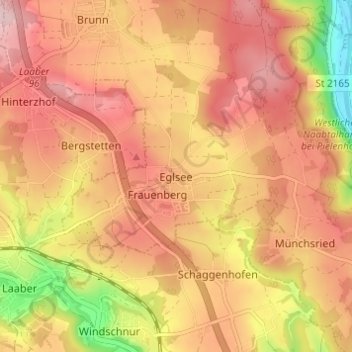 Mappa topografica Eglsee, altitudine, rilievo