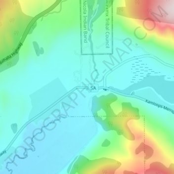 Mappa topografica Nicola, altitudine, rilievo