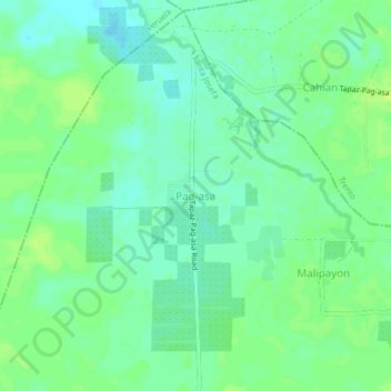 Mappa topografica Pag-asa, altitudine, rilievo