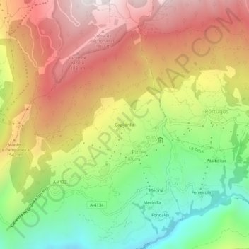 Mappa topografica Capilerilla, altitudine, rilievo