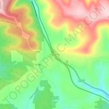 Mappa topografica Steam Valley, altitudine, rilievo