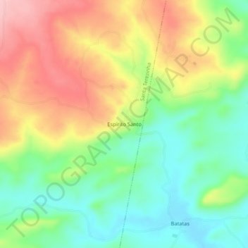 Mappa topografica Espírito Santo, altitudine, rilievo