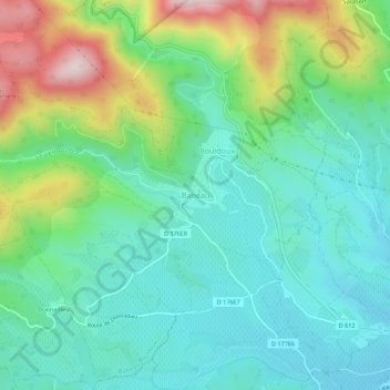 Mappa topografica Babeau, altitudine, rilievo