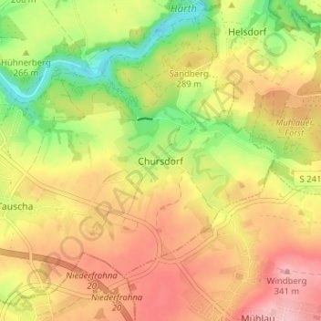 Mappa topografica Chursdorf, altitudine, rilievo
