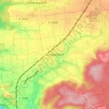 Mappa topografica Großaltdorf, altitudine, rilievo