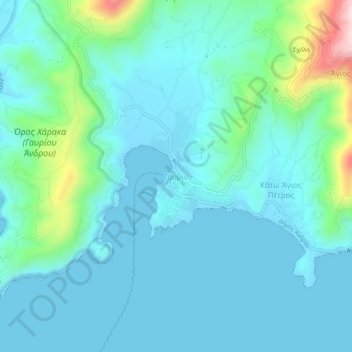 Mappa topografica Gavrio, altitudine, rilievo