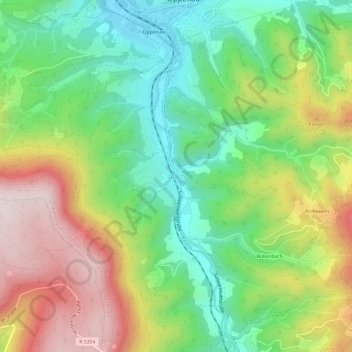 Mappa topografica Ibach, altitudine, rilievo