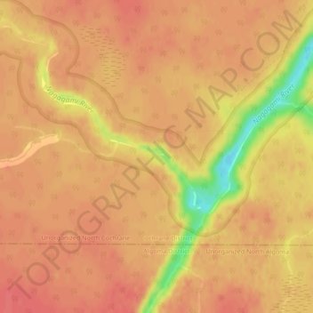 Mappa topografica The Canyon, altitudine, rilievo