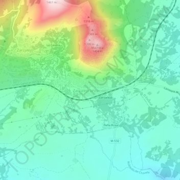 Mappa topografica Zarzalejo (estación), altitudine, rilievo