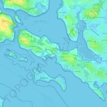 Mappa topografica Cariel, altitudine, rilievo