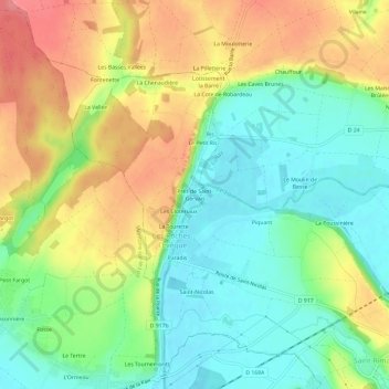 Mappa topografica Prés de Saint-Gervais, altitudine, rilievo