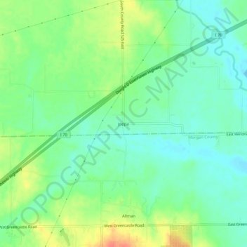 Mappa topografica Joppa, altitudine, rilievo