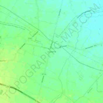 Mappa topografica La Caserma, altitudine, rilievo
