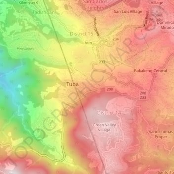 Mappa topografica Poblacion, altitudine, rilievo