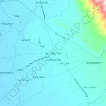 Mappa topografica San Quintin, altitudine, rilievo