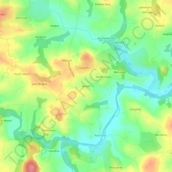 Mappa topografica Brenen, altitudine, rilievo