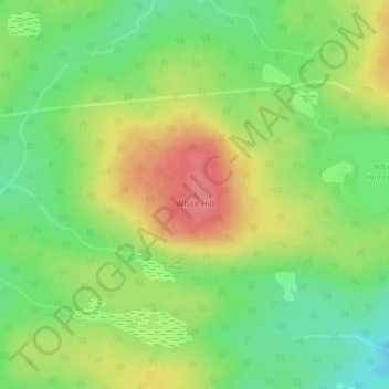 Mappa topografica White Hill, altitudine, rilievo