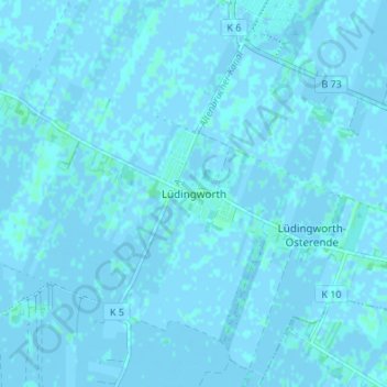 Mappa topografica Lüdingworth, altitudine, rilievo