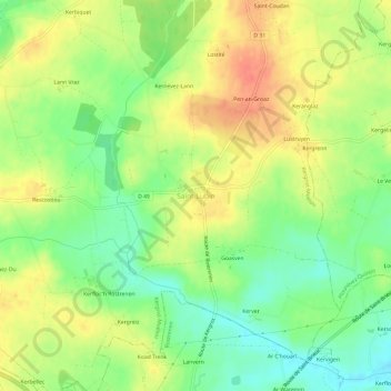 Mappa topografica Saint-Lubin, altitudine, rilievo