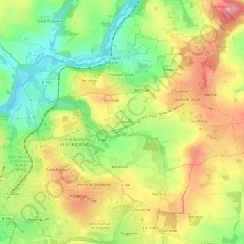 Mappa topografica Le Carbont, altitudine, rilievo