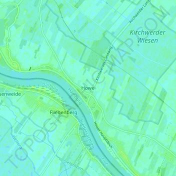 Mappa topografica Howe, altitudine, rilievo