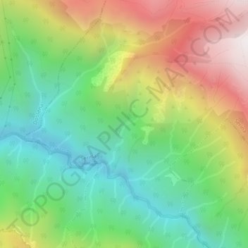 Mappa topografica Costa di Carpen, altitudine, rilievo
