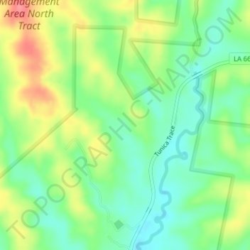 Mappa topografica Tunica Hills, altitudine, rilievo