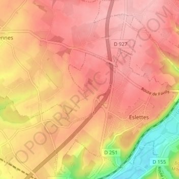 Mappa topografica La Ratière, altitudine, rilievo