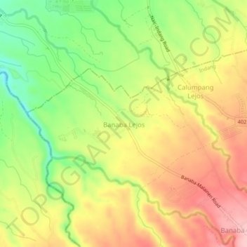 Mappa topografica Banaba Lejos, altitudine, rilievo