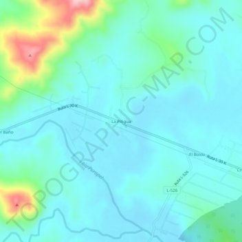 Mappa topografica La Pitigua, altitudine, rilievo