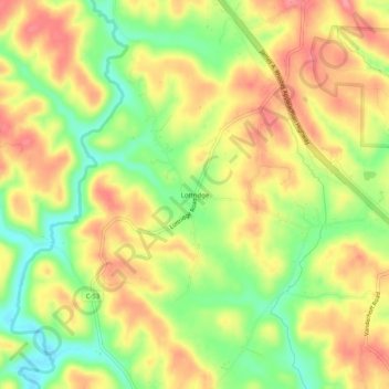 Mappa topografica Lottridge, altitudine, rilievo