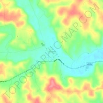 Mappa topografica Glenallen, altitudine, rilievo