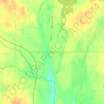 Mappa topografica Trenary, altitudine, rilievo