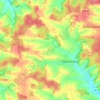 Mappa topografica Plunderdorf, altitudine, rilievo