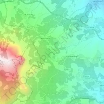 Mappa topografica Bosco, altitudine, rilievo