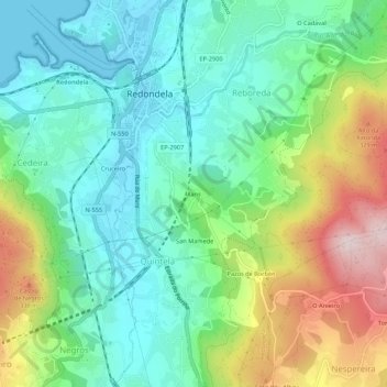 Mappa topografica Xans, altitudine, rilievo