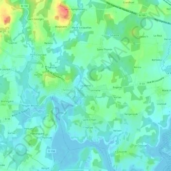Mappa topografica Le Maroc, altitudine, rilievo