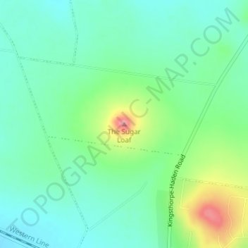Mappa topografica The Sugar Loaf, altitudine, rilievo