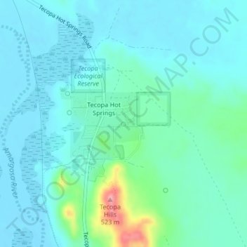 Mappa topografica Tecopa Hot Springs, altitudine, rilievo