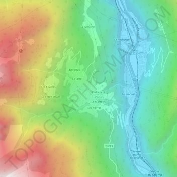 Mappa topografica La Cour, altitudine, rilievo