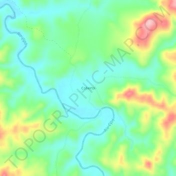 Mappa topografica Coberto, altitudine, rilievo