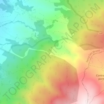 Mappa topografica Petra perciata, altitudine, rilievo
