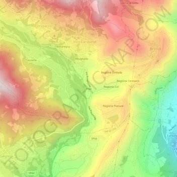 Mappa topografica Prée, altitudine, rilievo